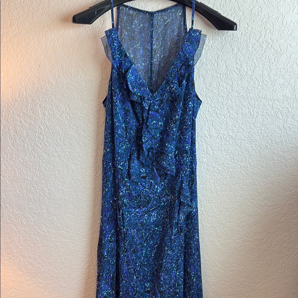Blue Floral Sleeveless Dress